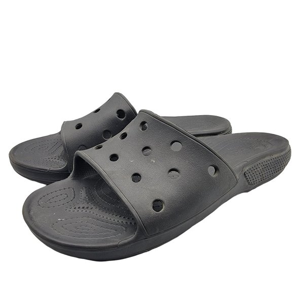 Classic Crocs Slides Mens 13 Black Sandals Shoes Iconic Comfort 206121 main image 8